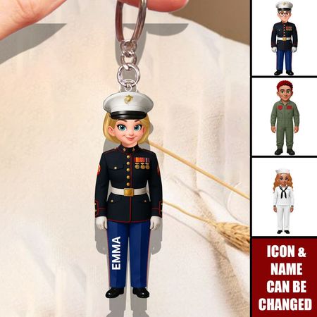 Custom Soldier Keychain – Personalized Gift for Military Heroes & Families